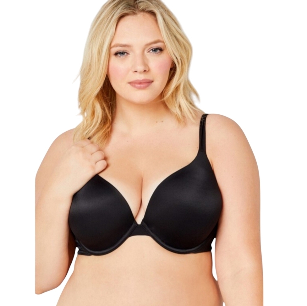 48DDD Avenue Black Basic Plunge Underwire Bra Feminine Comfy Flirty Intimate
